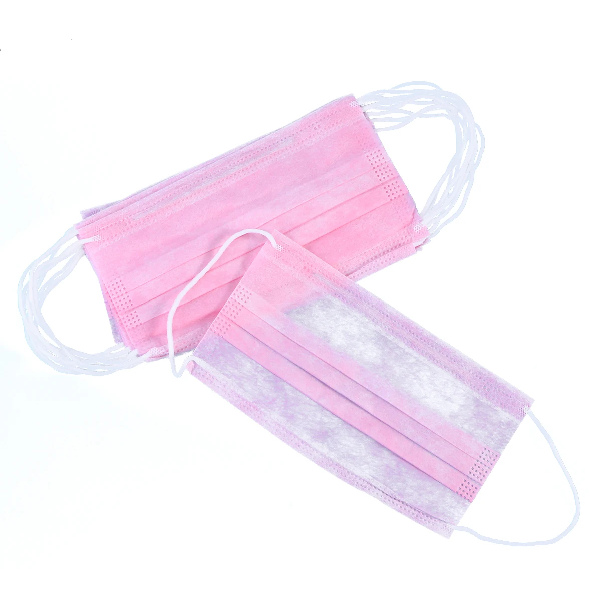

50 Pcs Anti Dust Breathable Disposable Earloop Mouth Face Mask 3 Layer Respirator Masks Non-woven Fabric (Pink)