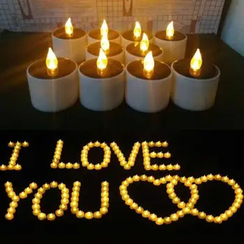 

6 Pcs Outdoor Solar Candles Realistic LED Bright Flameless Tea Lights for Birthday Camping Wedding Window Home Decor