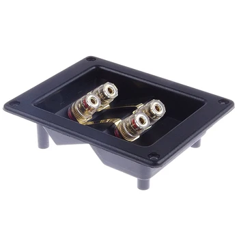 

DIY Home Car Stereo Screw Cup Connectors Subwoofer Plugs 4-Way Speaker Square Box Transparent Terminal Binding Post Pure-coppe