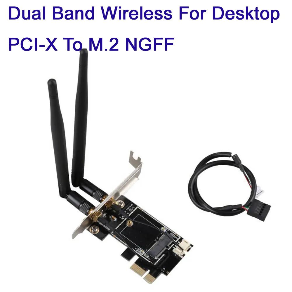 

NGFF Wireless Card To PCIe 1X 8X 16X Desktop PC WIFI WLAN CARD bracket Tray Adapter Support bluetooth