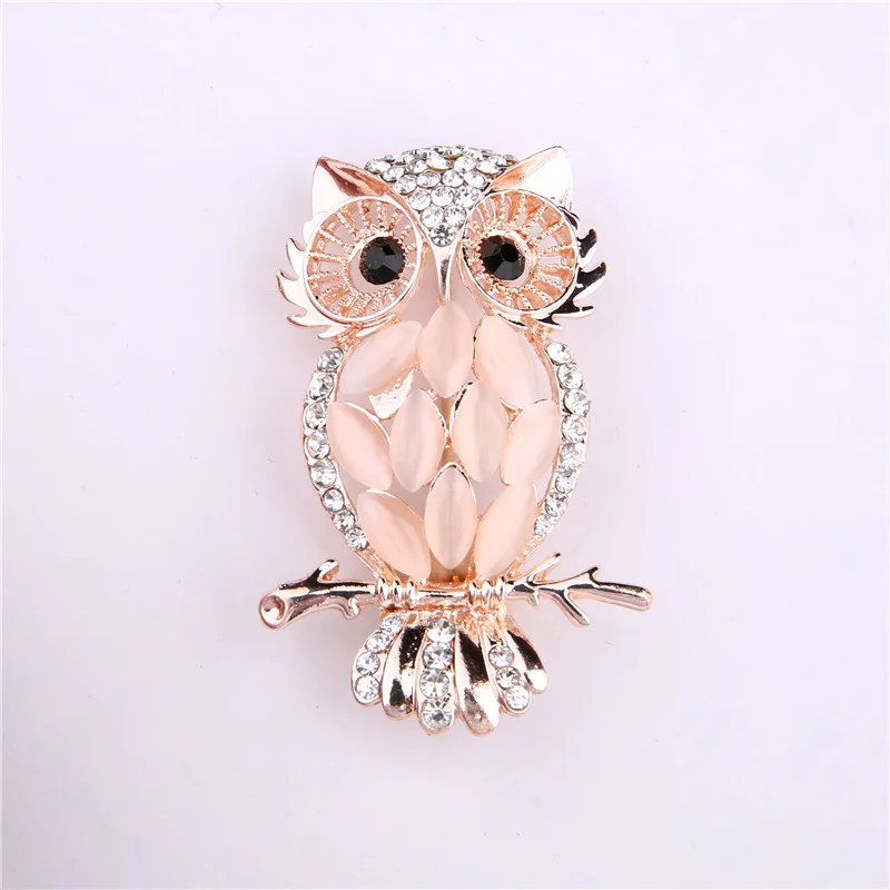 

Wholesale Romantic Opal Stone Owl Brooches Cute Animal Crystal Brooches Pins Women Girls Birds Clothes Jewelry Brooch Buckles