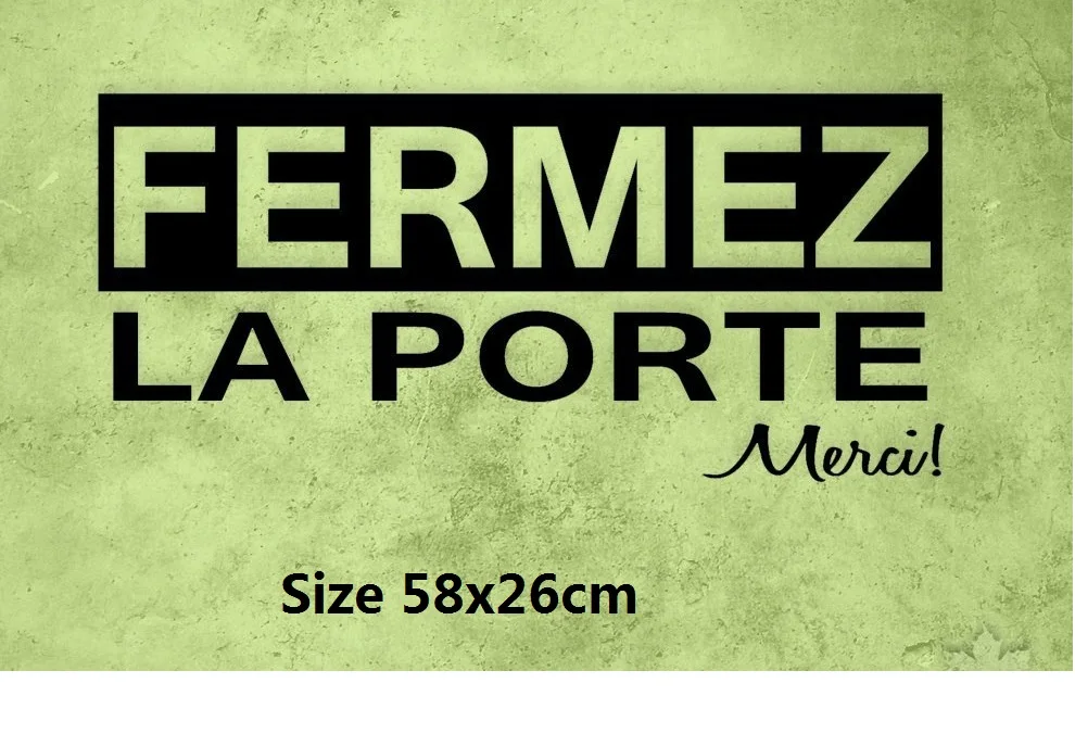 

Fermez la porte Merci decal Office Business Door French Decal French Vinyl Sticker & Wall Decal