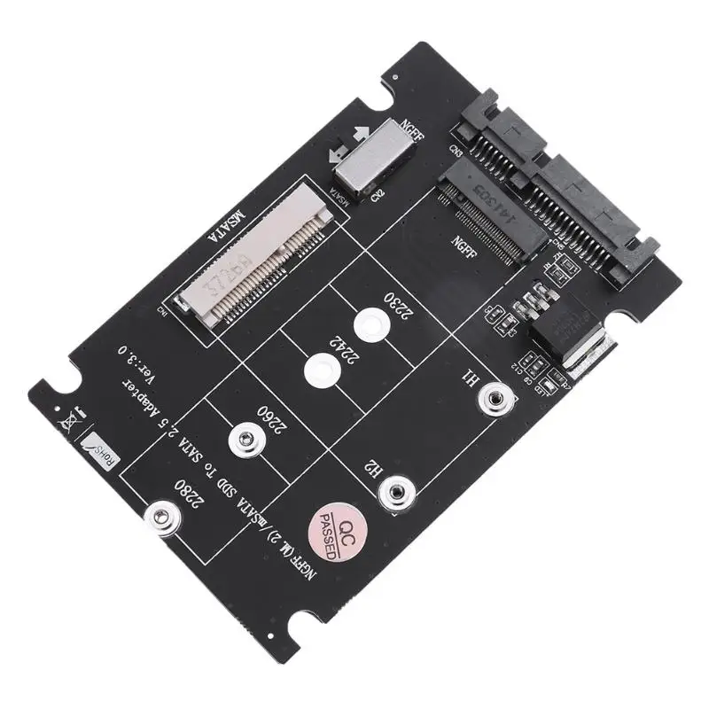 

2 in 1 NGFF M.2 B+M Key Mini PCI-E or mSATA SSD to SATA III Adapter Card for full msata SSD/ 2230/2242/2260/22x80 M2