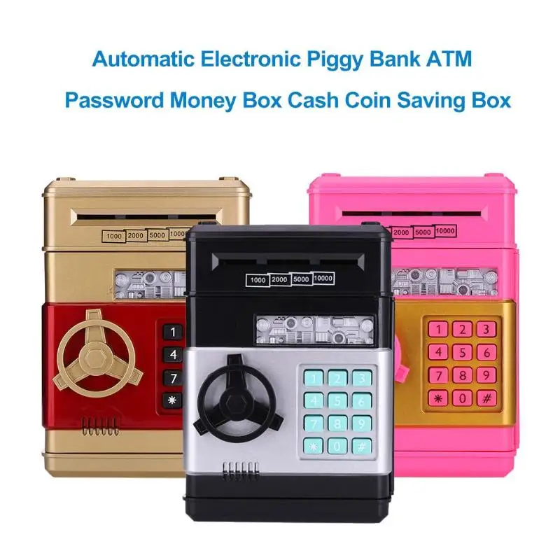 

Safe Deposit ATM Machine Kid Electronic Piggy Bank Safe Box Money Boxes for Children Digital Coins Cash Saving Christmas Gift