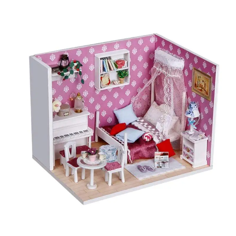 

Miniature DIY Puzzle Toy Doll House Model Wooden Furniture Building Blocks