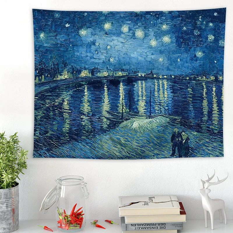 Настенный Гобелен из полиэстера с рисунком в стиле хиппи 180x230 см | Дом и сад