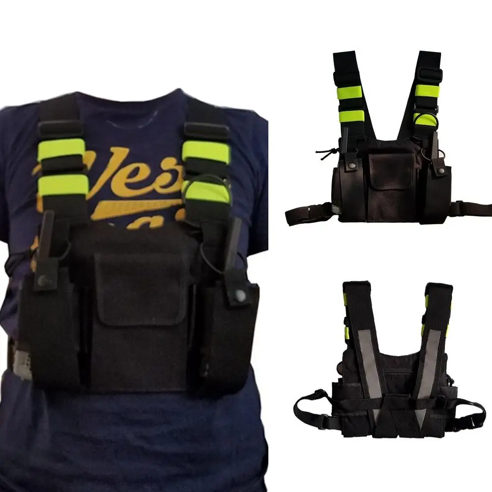 

New Reflective Strip Outdoor Tactical Adjustable Vest Chest Harness with Pocket Professional Cool Tactical Vest