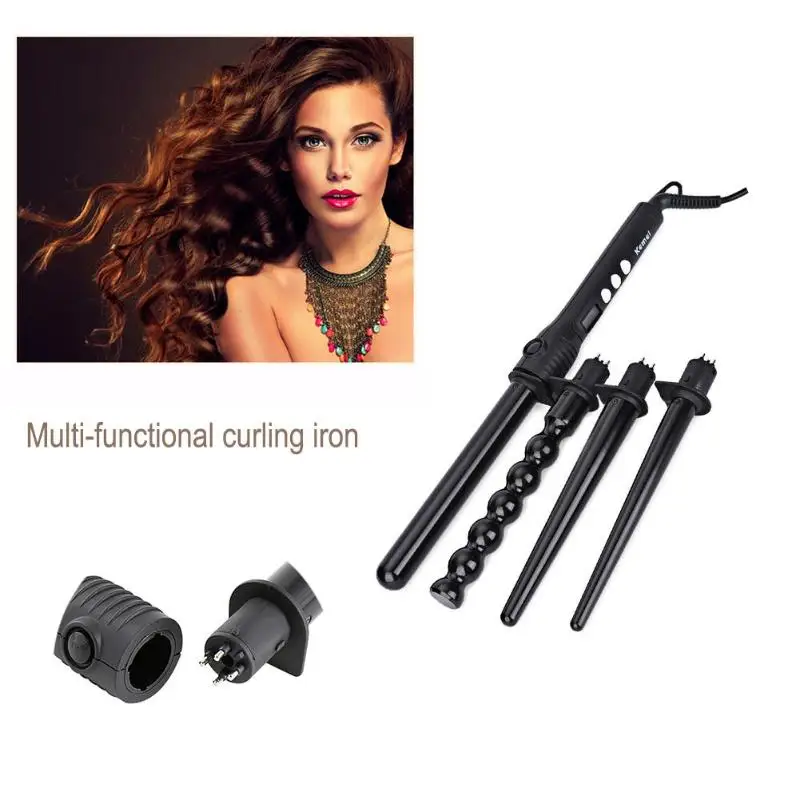 KEMEI 6pcs Interchangeable Hair Curling Iron Machine Charging Hair Curler Hairdressing Styling Roller Set KEMEI 6pcs Interchangeable Hair Curling Iron Machine Charging Hair Curler Hairdressing Styling Roller Set