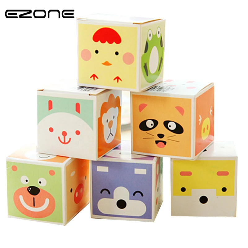 

EZONE 1Box Cartoon Animal Sticky Note 5 Stack Kawaii Animas Memo Pad Adhesive Sticky Note Bookmarks School Office Stationery