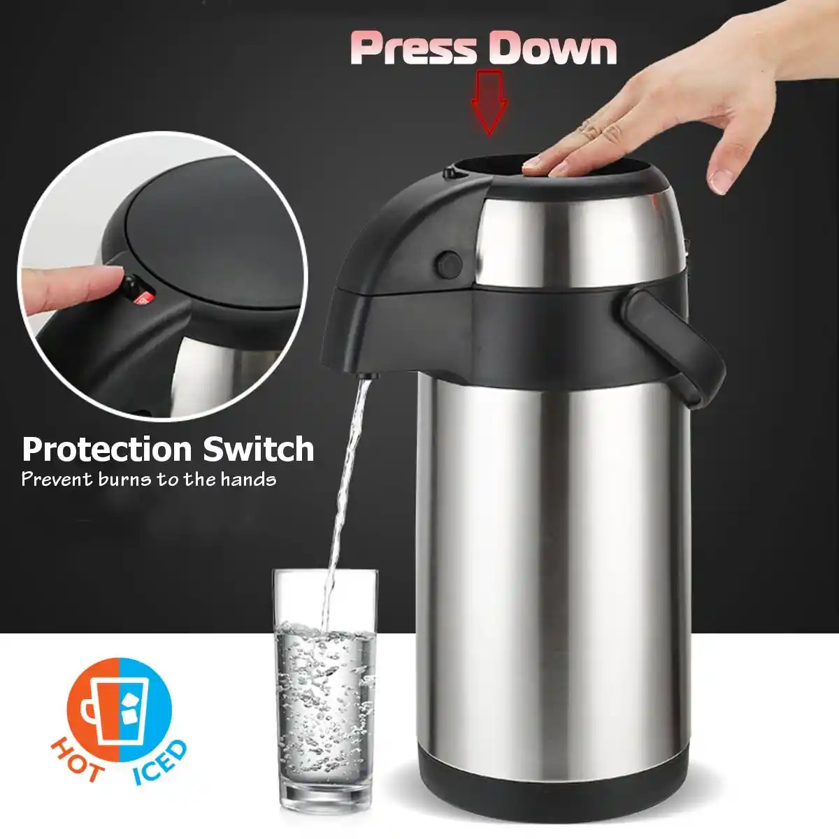 pump action thermos flask