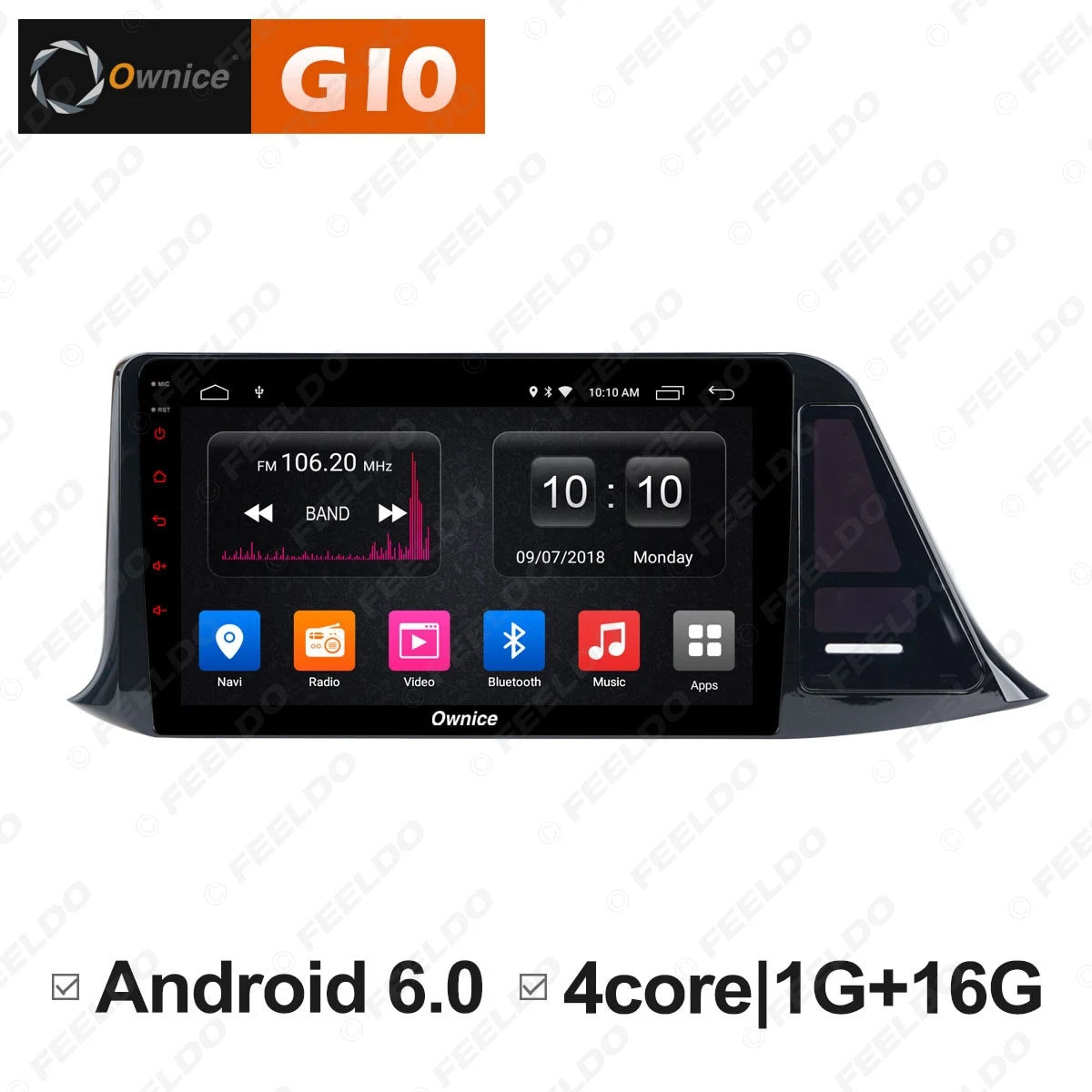 

FEELDO 9" 2.5D Nano IPS Screen Android 6.0 Octa Core/DDR3 2G/32G/4G LTE Car Media Player For Toyota C-HR 2016-2017 (1din)