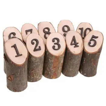 

LumiParty Log-shape Wooden Number 1-10 Table Cards Reception Seat Card for Wedding Party Decoration 10Pcs/Set-30
