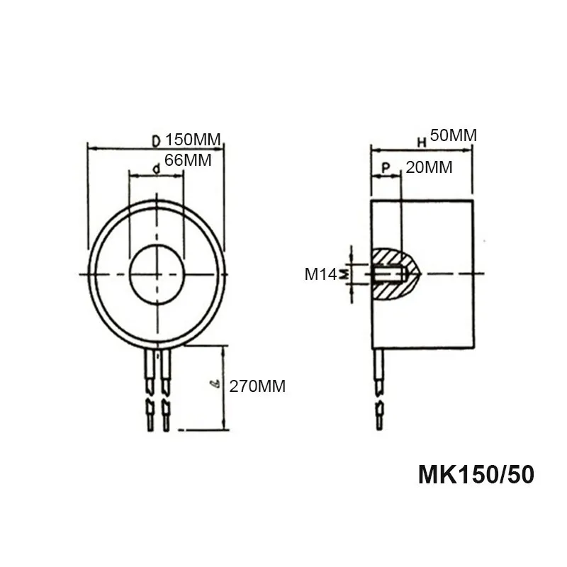 Ультратонкий Круглый электро удерживающий магнит Mkele-p150/50 подъемный 300 кг/3000n катушка из чистой меди электромагнитный присоска Электромагнит