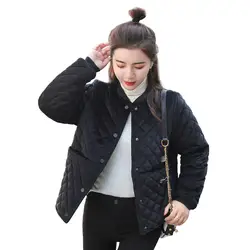 Плюс Размеры 3XL Повседневное зимняя куртка Новинки для женщин карман бархат одежда из хлопка короткие корейский светильник тонкая верхняя