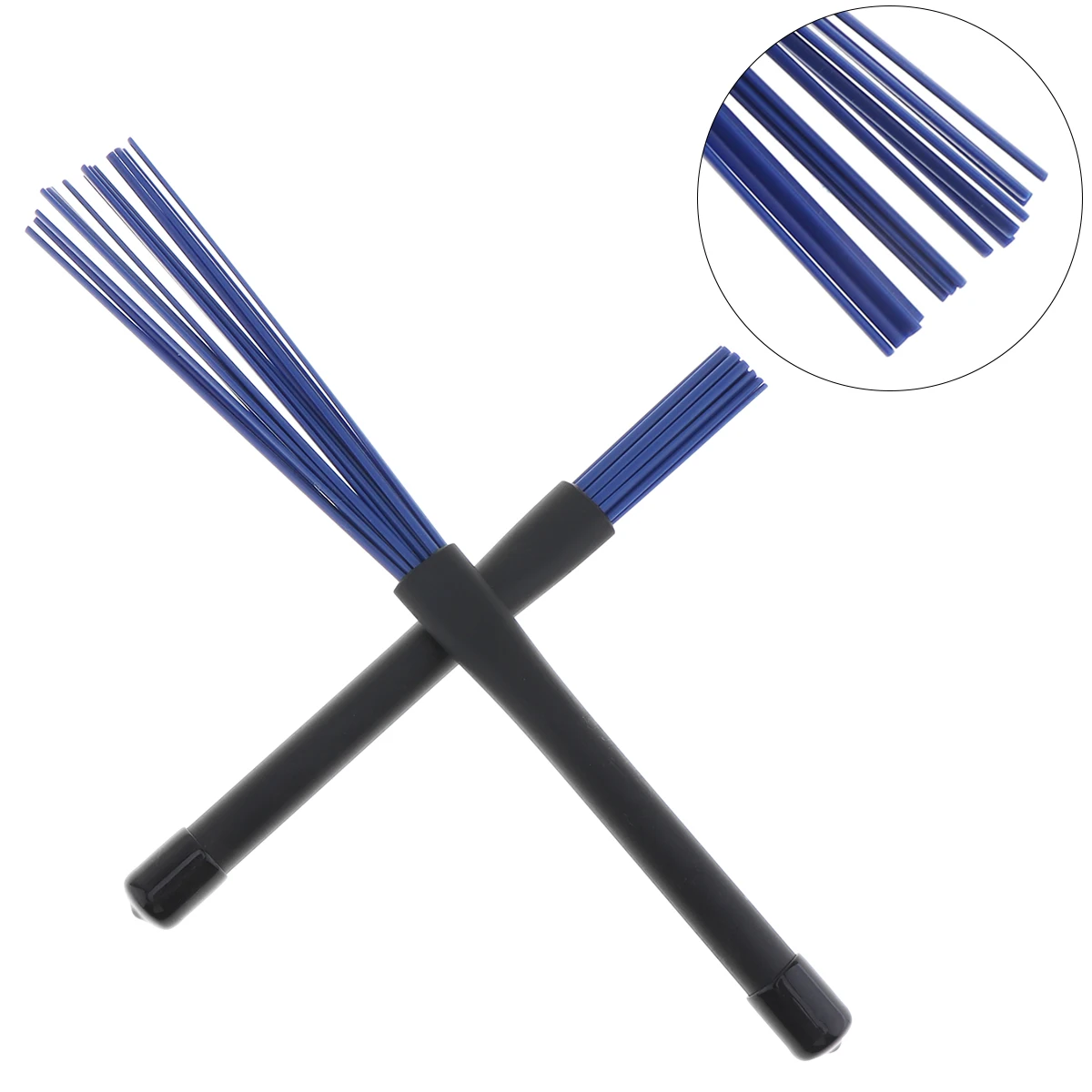 IRIN 1 Pair 32cm Blue Nylon Retractable Rubber Handles Jazz Drum