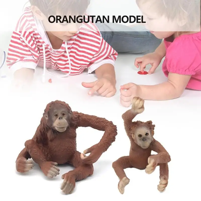 Мини ПВХ модель моделирования статическое дикое животное орангутанг твердая игрушка ремесла фигурки пластиковые игрушки для детей с двумя размерами