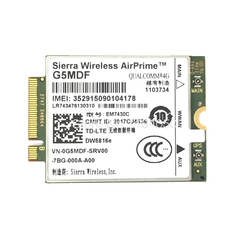 EM7430 DW5816e GOBI6000 4G карта LTE DW5816 для Dell Latitude 7280 7285 7290 7389 7390 7480 E7470 Cat6 7490 M модуль|3G модемы| |