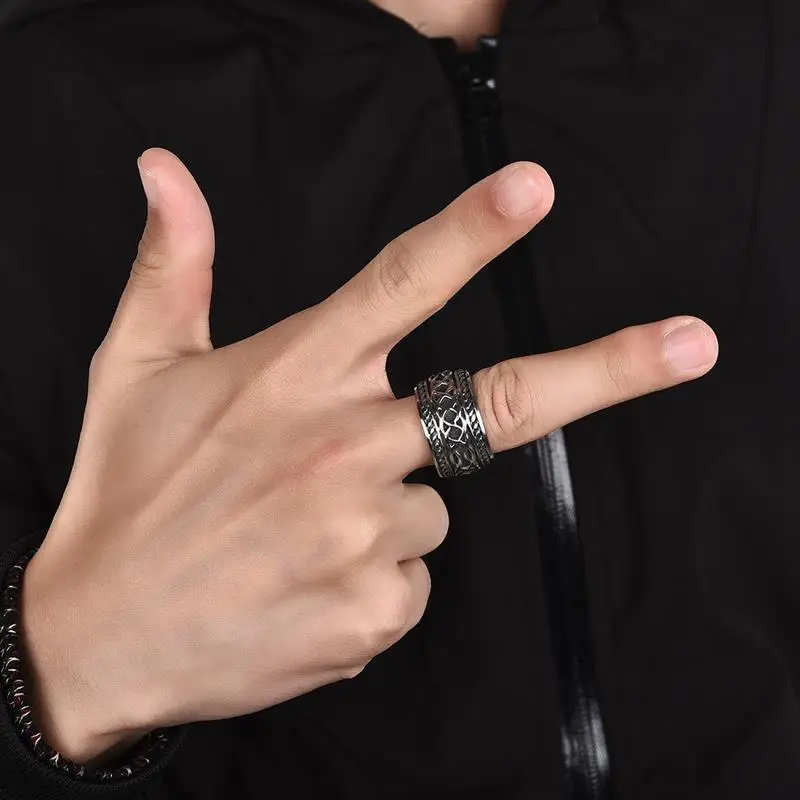 Мужское кольцо YAKAMOZ Винтажное из нержавеющей стали 316L ювелирное изделие