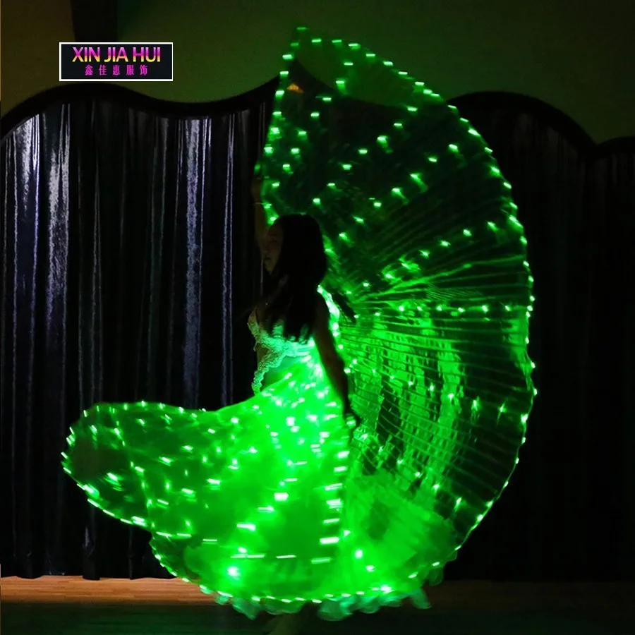 

Dancing Girl Ropa Costume Led Luminescence Wing Dance 360 Degree Prop Circus Performance Bellydance Lights Shiny Flashed Light
