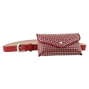 

Fashion Rivets Waist Pack Designer Fanny Pack Small Women Waist Bag Phone Pouch Punk Belt Bag Purse