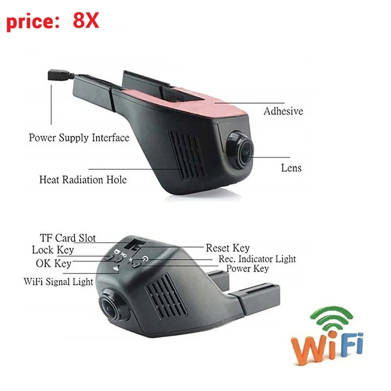 1080P HD WiFi скрытый автомобильный тахограф с широким объективом G датчик ночного