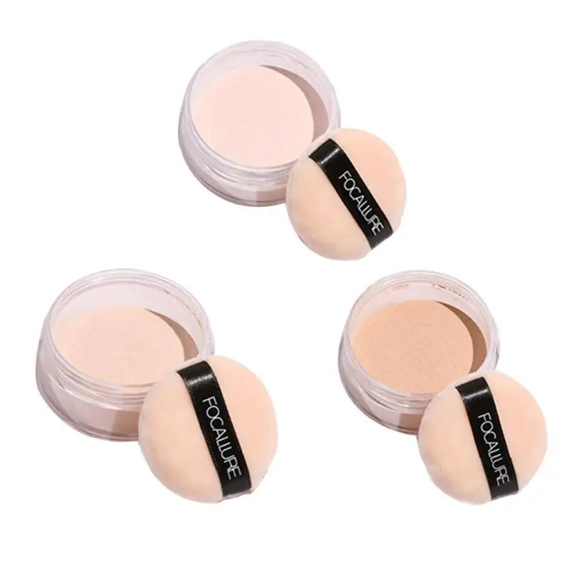 

3 Colors Smooth Loose Powder Makeup Skin Finishing Powder Waterproof Long Lasting Cosmetic Setting Tools With Puff