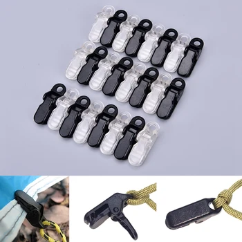 

UxradG Windproof Tarp Clips Awning Clamp Set Instant Clip Tent Camping Accessories on Tarpaulin Eyelets 12Pcs (Transparent)
