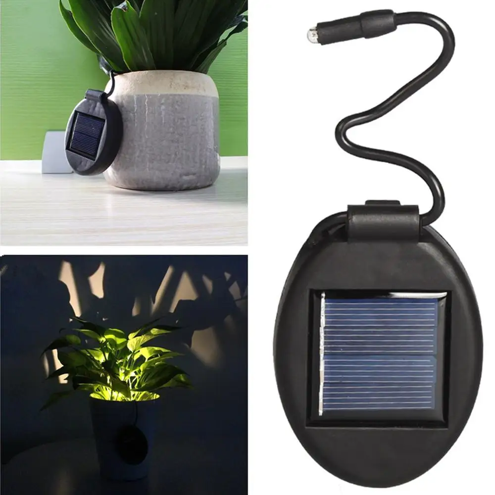 

Adeeing 2Pcs Solar Powered Flower Pot Lamp for Lighting Black Shell