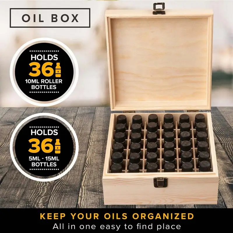 Деревянная коробка для хранения эфирного масла с откидной пряжкой, сумка-Органайзер, прочная антикоррозионная посылка с эфирным маслом