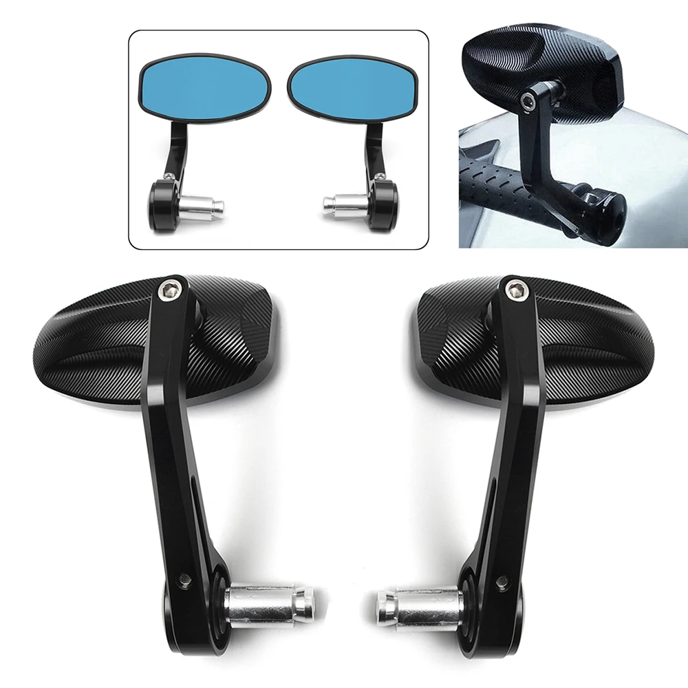 

2Pcs/Pair Motorcycle Scooter Bar End Black Rearview Side Mirrors Back Side For Triumph Speed Triple Accessories auto styling