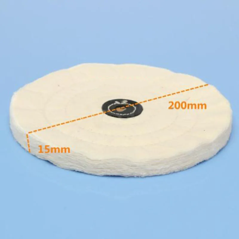 

8 In White Round Cloth Buffing Polishing Wheel 1/2 Arbor Buffer Polish Flannel