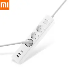 Xiaomi Mi мощность полосы ЕС Plug Smart USB 3 розетки с USB зарядное устройство 3 порты 1,4 м мощность шнур