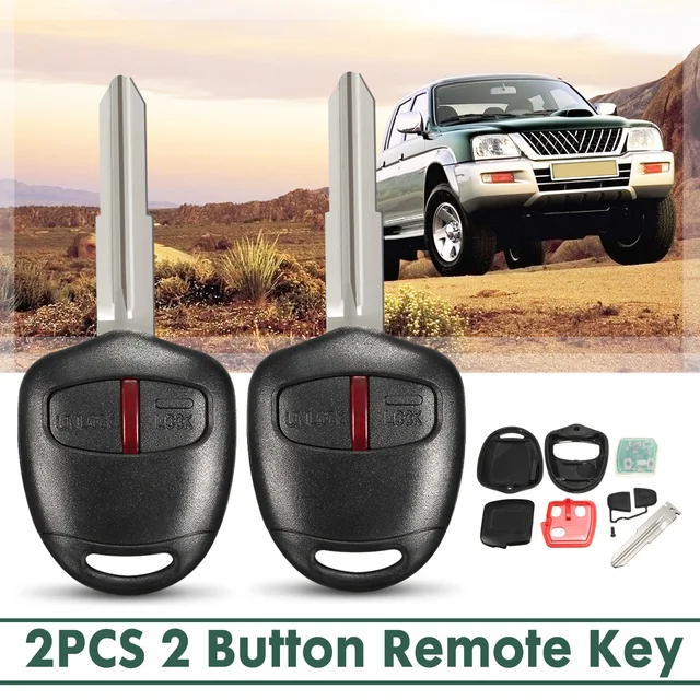 2 Buttons Car Remote Key Fob 433MHz ID46 Chip For Mitsubishi L200