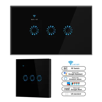 

Smart light Switch Double Control 1 2 3 Gang WiFi Wall touch Switch eWeLink APP Compatible with Alexa Google Assistant IFTTT