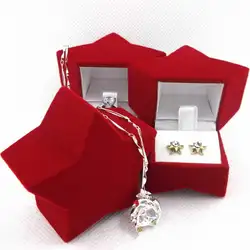 В форме звезды красные бархатные серьги кольца коробки свадебные украшения Свадьба Вечерние и т. д. Подарочное кольцо, кольцо и т. Д. чехлы