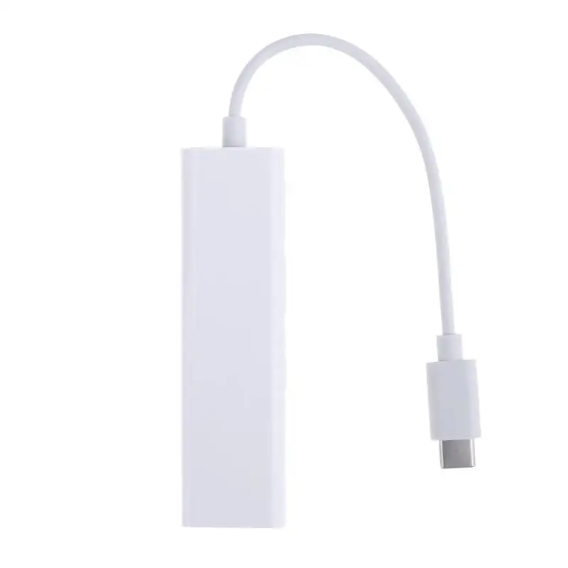 RJ45 сетевой кабель порт USB 3,1 тип-c конвертер адаптер с 3 USB порт