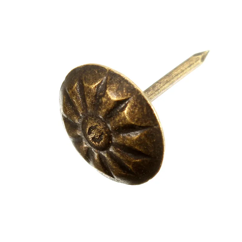 

MTGATHER 100pcs Antique Brass Upholstery Nail Jewelry Gift Wine Case Box Sofa Decorative Tack Stud Pushpin Doornail Best Price