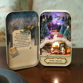 

Christmas Snow Dream 3D Wooden DIY Handmade Box Theatre Dollhouse Miniature Box Cute Mini Doll House Assemble Kits Gift Toys