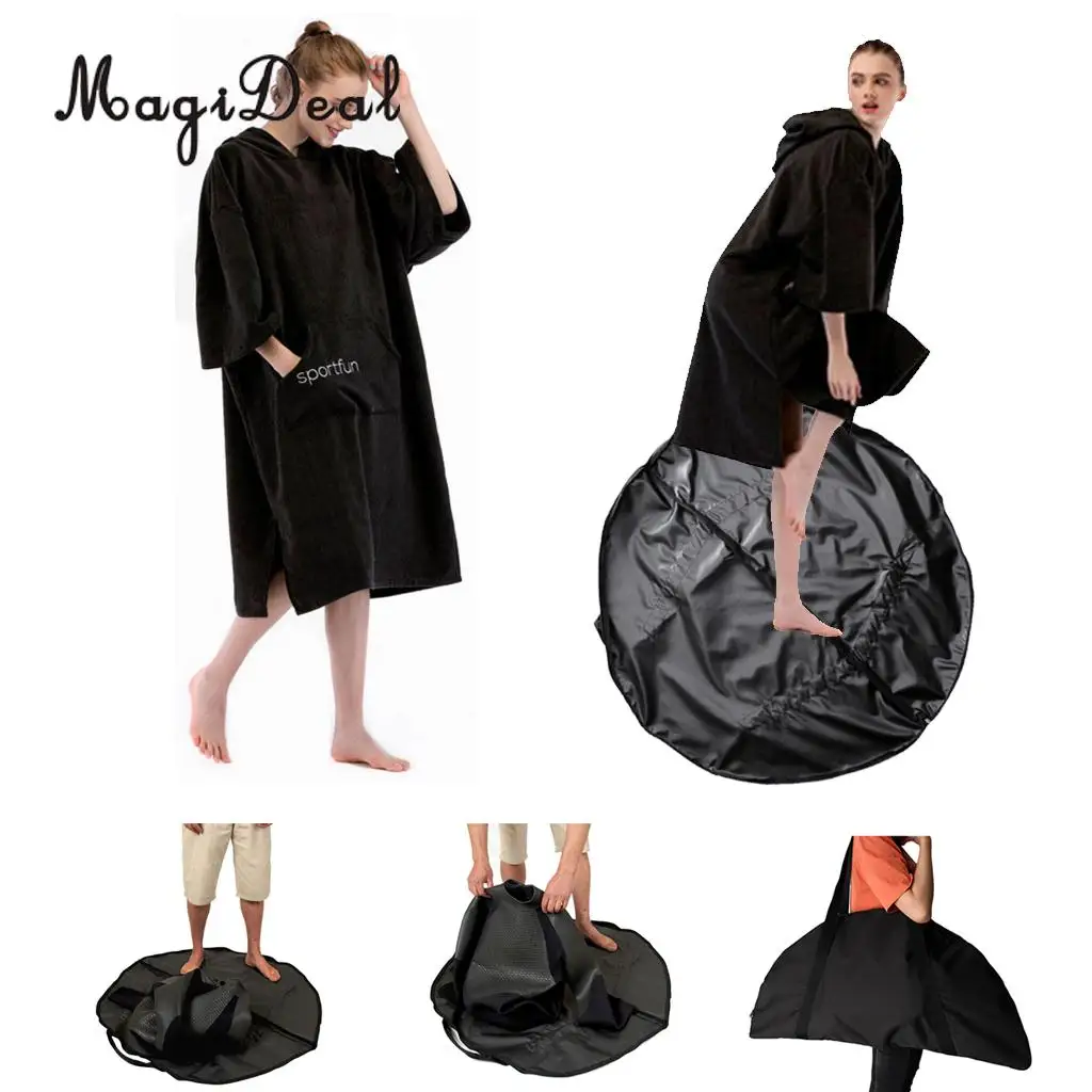 

Beach Poncho Changing Robe & Swimming Surfing Wetsuit Diving Suit Change Bag Mat Waterproof Carry Pouch Water Sports Accessories