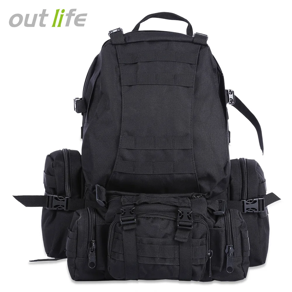 Outlife 50L في الهواء الطلق على ظهره رخوة العسكرية التكتيكية الظهر حقيبة رياضية للماء التخييم المشي لمسافات طويلة حقيبة ظهر للسفر