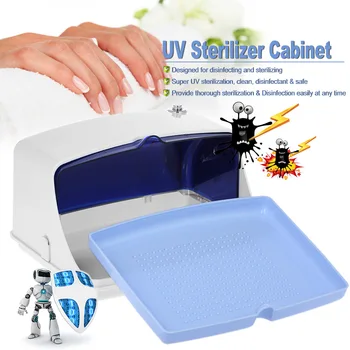 

5W UV Sterilizer Cabinet Multifunctional Disinfection Clean Tool Professional Nail Art Tray TemperatureTool 220V US Plug