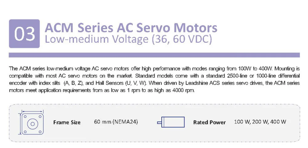 400 Вт Leadshine AC Серводвигатель ACM604V60-01-1000 работа 60 в Запуск 3000 об/мин 1.27нм кодер 1000 линия работа с серводвигателем ACS806