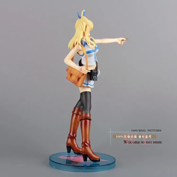 Бесплатная доставка Fairy Tail Люси Хертфиллиа белое платье ПВХ фигурку Коллекция модель игрушки 21 см FTFG004