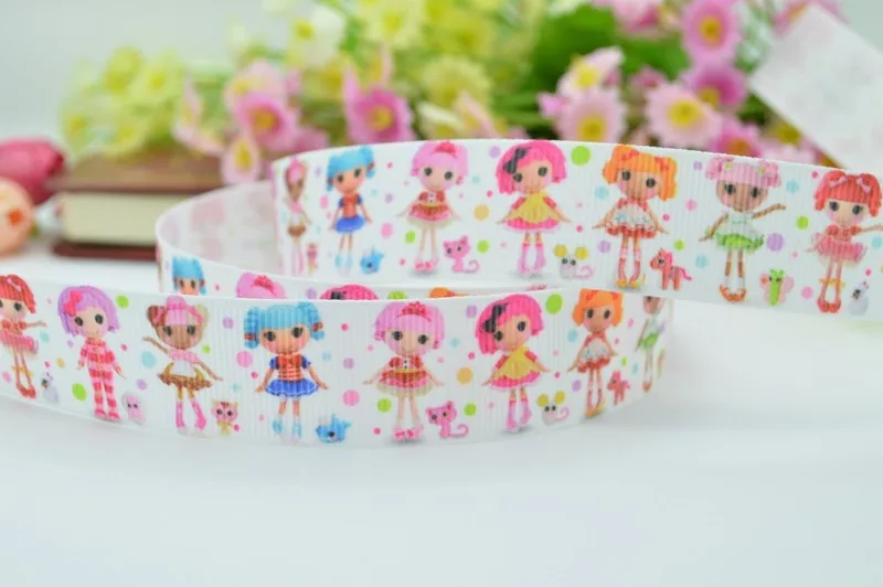 50Y DUWES 7/" 22 мм Lalaloopsy напечатанная лента, лента для волос «сделай сам» материалы для одежды ручной работы оптом OEM
