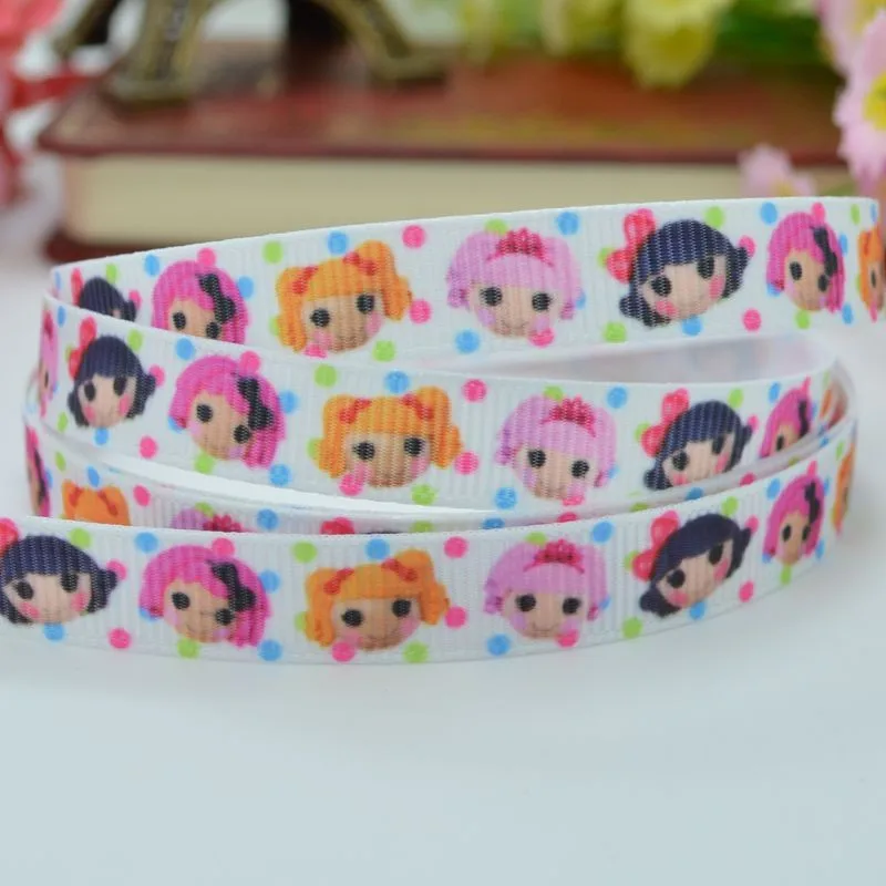 50Y DUWES 3/" 9 мм Lalaloopsy для девочек, лента для волос «сделай сам», материалы для одежды ручной работы, OEM