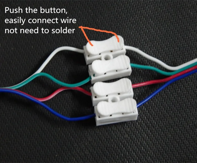 1000 шт. 2 pin push-in клеммное соединение quick cap материалы для полосы