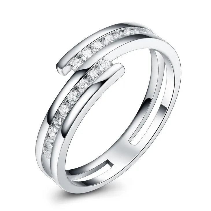 ZOCAI Новое поступление натуральный бриллиант 0,25 ct всего 18 K из белого золота с бриллиантами свадебные женские кольца ювелирные украшения Q00954A
