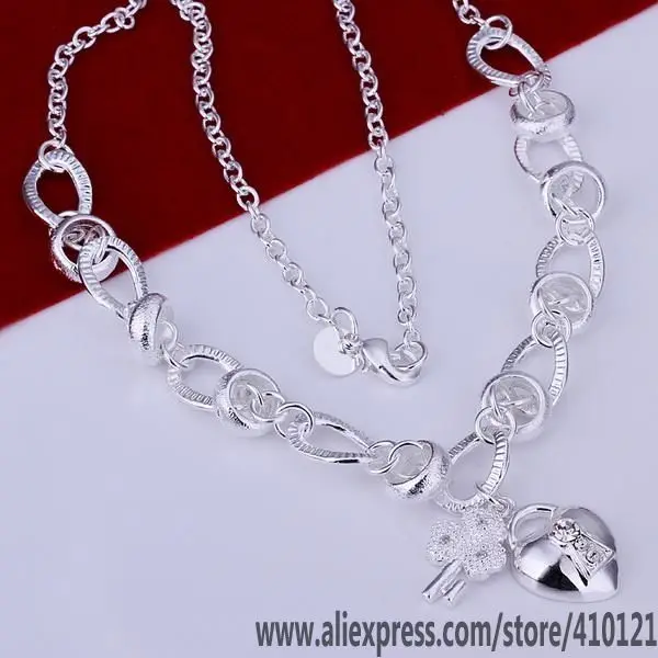 N190 горячая распродажа Бесплатная доставка посеребренный, тонкий jewelry 925 ювелирные изделия с серебряным покрытием модные инкрустированные