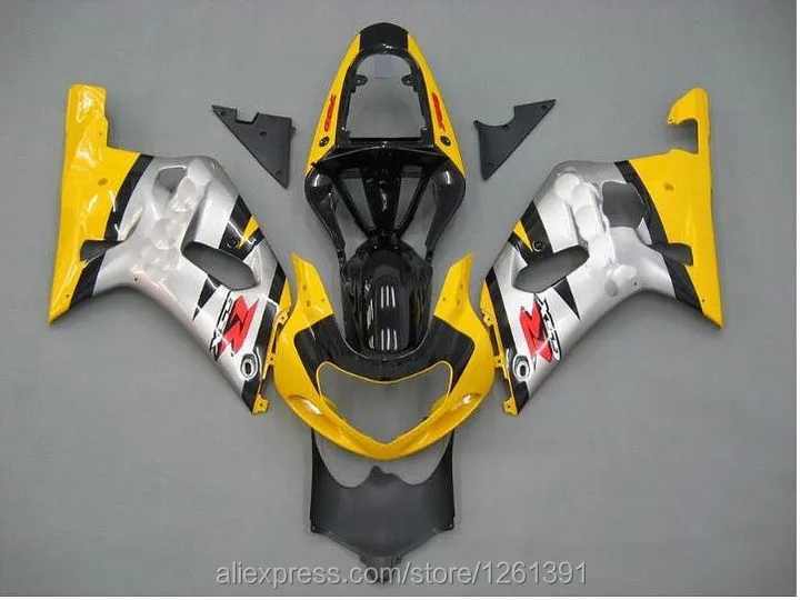 Инъекций Yelliw серебро полный обтекатель для SUZUKI GSXR600 750 01-03 GSX-R600 750 2001-2003 GSXR600 GSXR750 K1 01 02 03 обвес