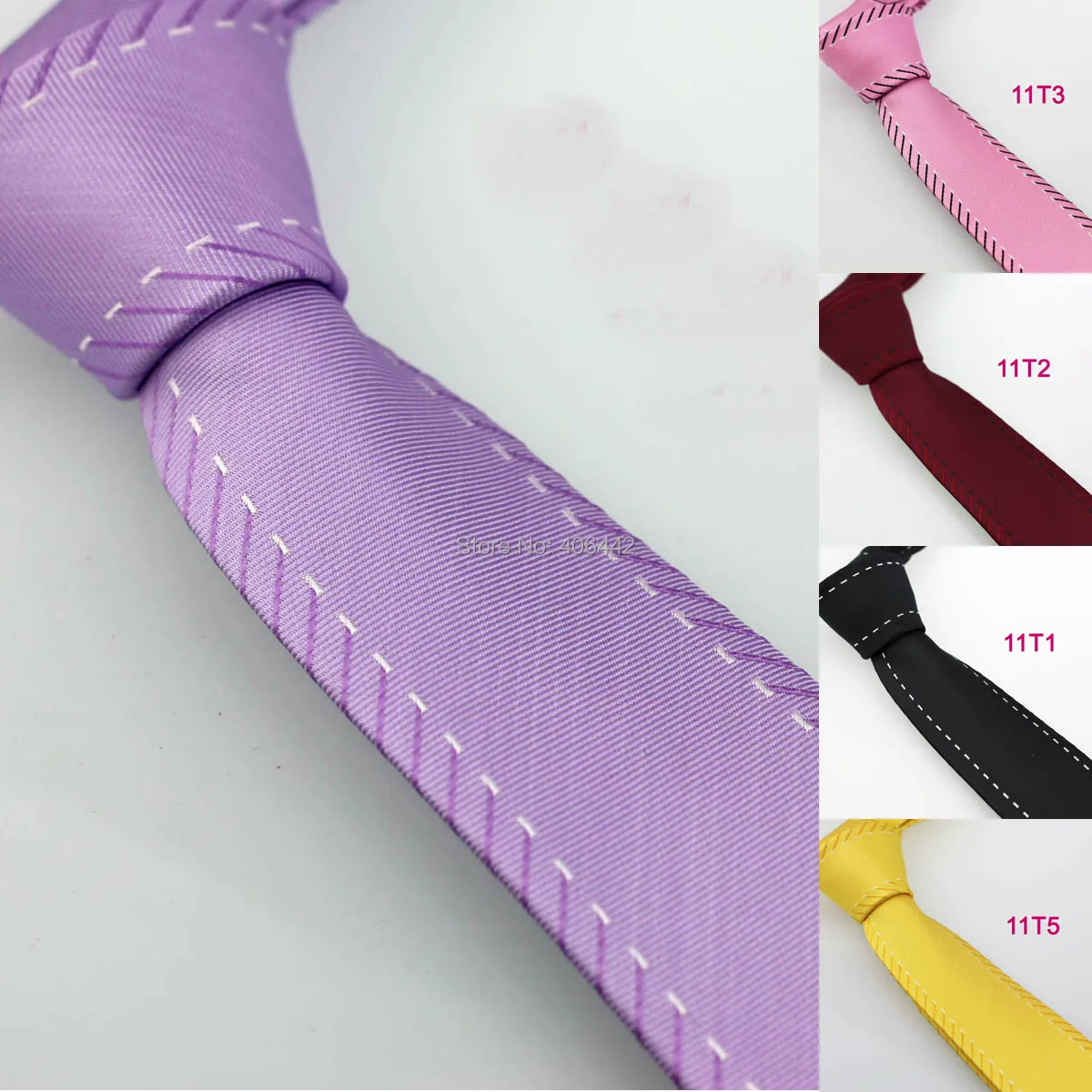 YIBEI coahella ties мужской тонкий галстук сиреневый с фиолетовой каймой в полоску Тонкий галстук узкий галстук Модный Галстук Свадебный Gravata